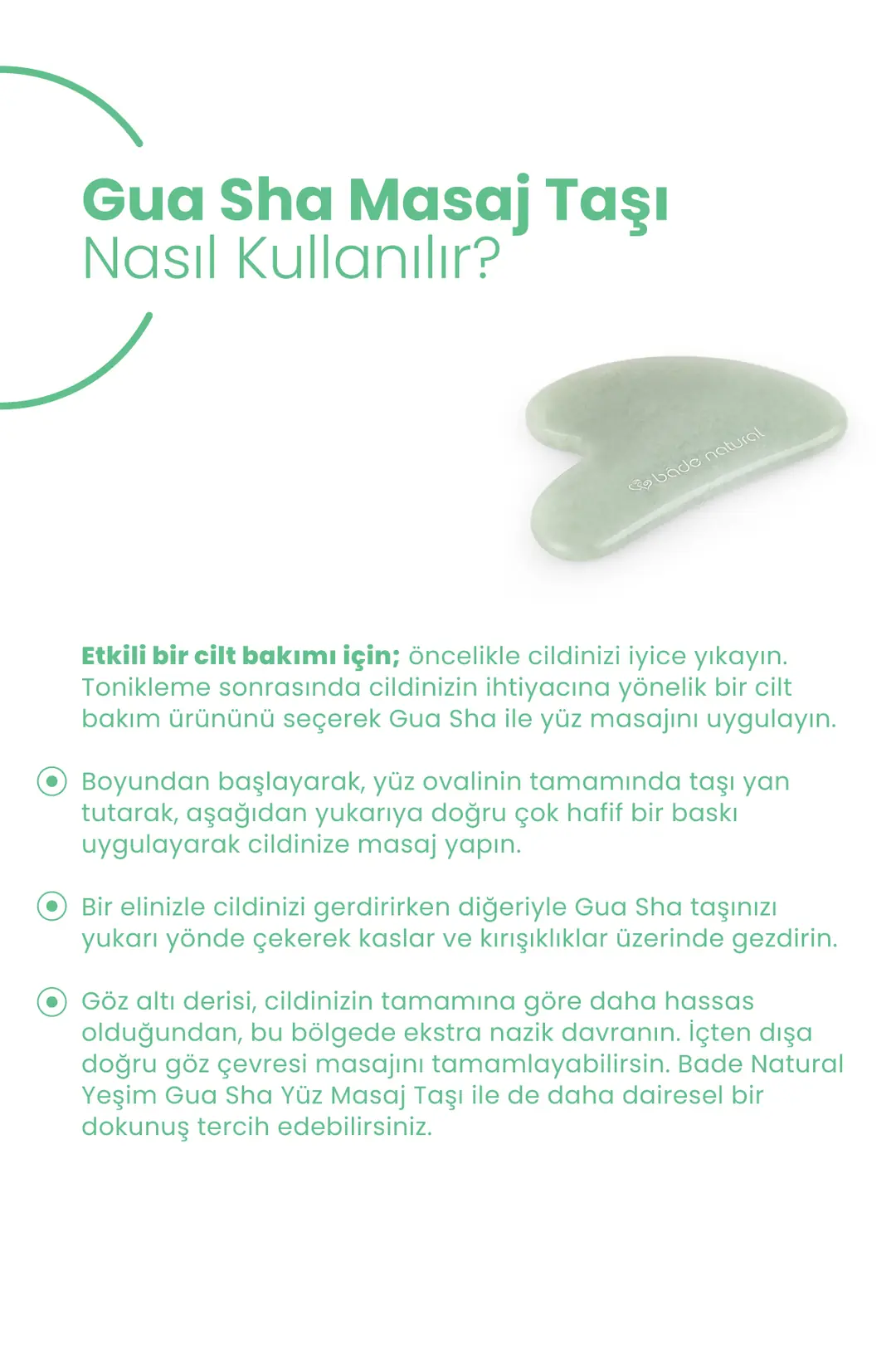 Yeşim Gua Sha %100 Doğal Ve Gerçek Yüz Masaj Taşı - 3