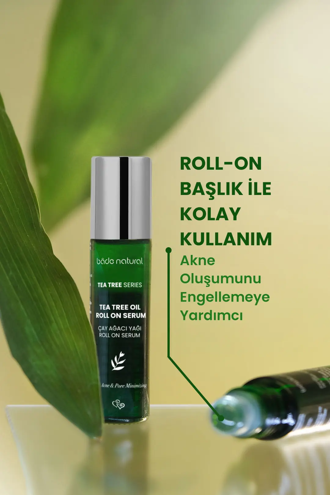 Çay Ağacı Akne Karşıtı ve Gözenek Sıkılaştırıcı Arındırıcı Tonik & Çay Ağacı Hızlı Etkili Roll On Set - 3
