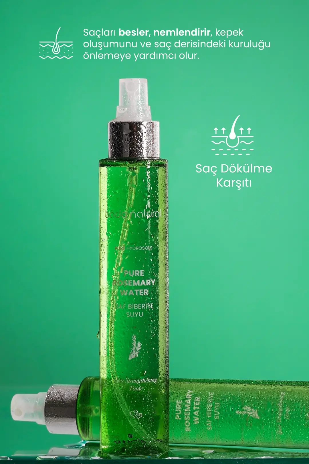 Biberiye Suyu Dökülme Karşıtı Saç Uzamasını Destekleyici Saç Toniği %100 Doğal 150 ml - 3