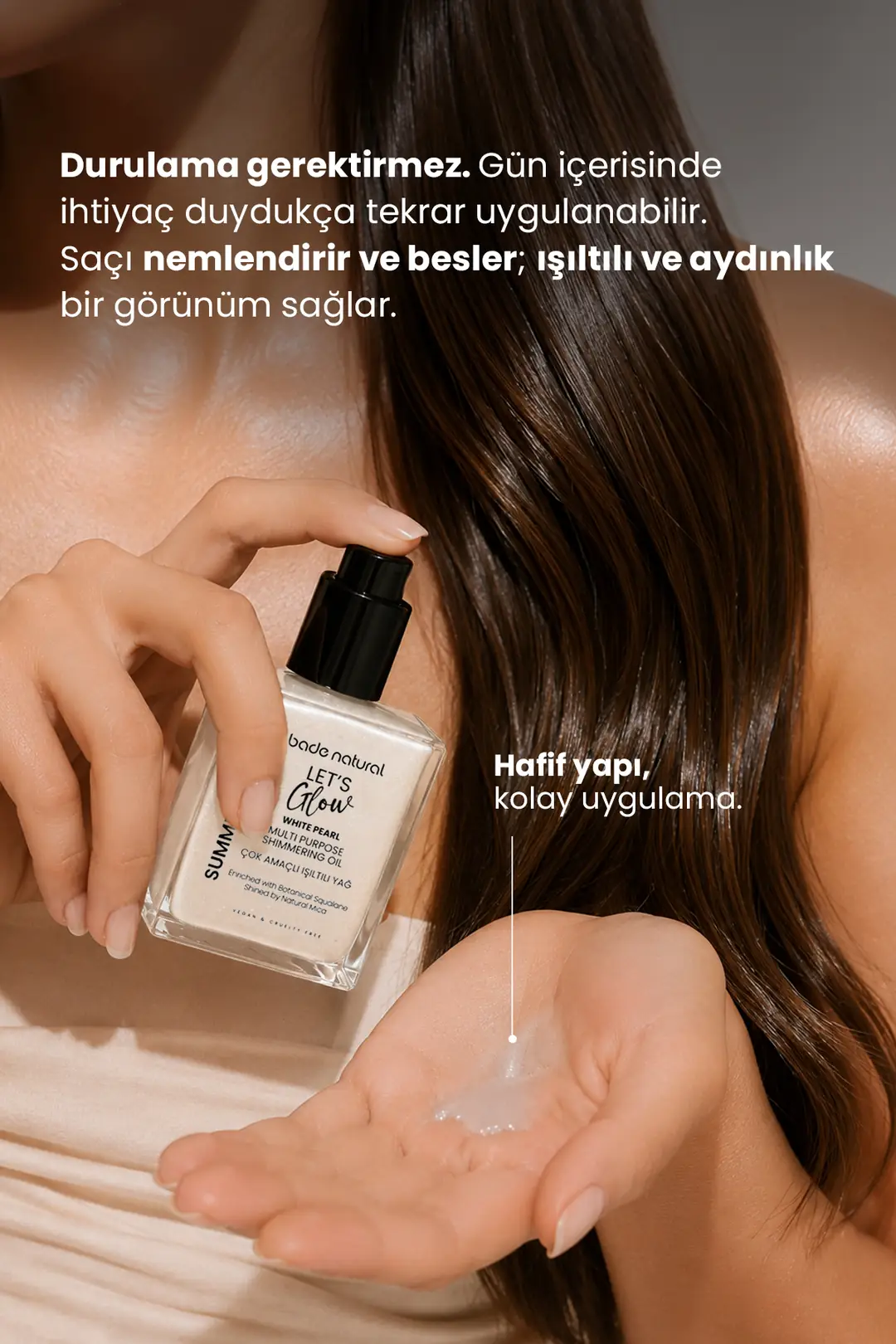 Nemlendirici Işıltılı White Pearl Çok Amaçlı Vücut Yağı 50 ml - 4