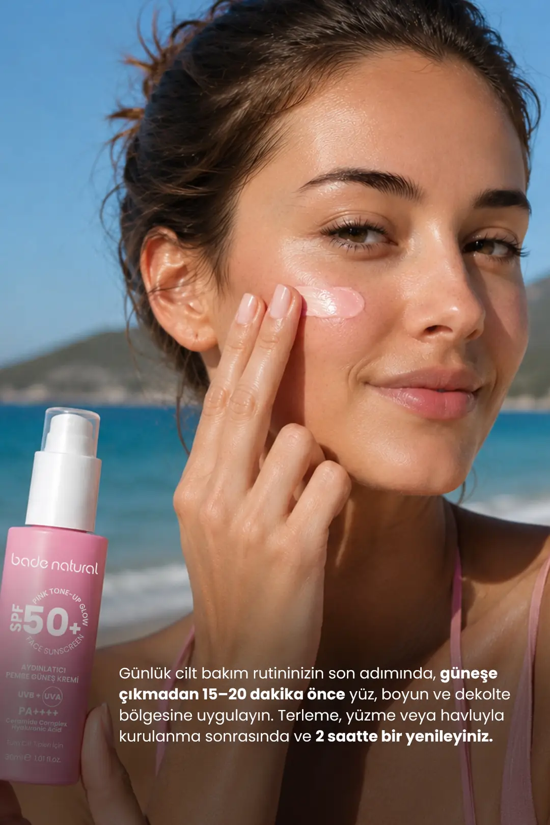 50 SPF+ Aydınlatıcı Pembe Güneş Koruyucu Krem 30 ml - 4