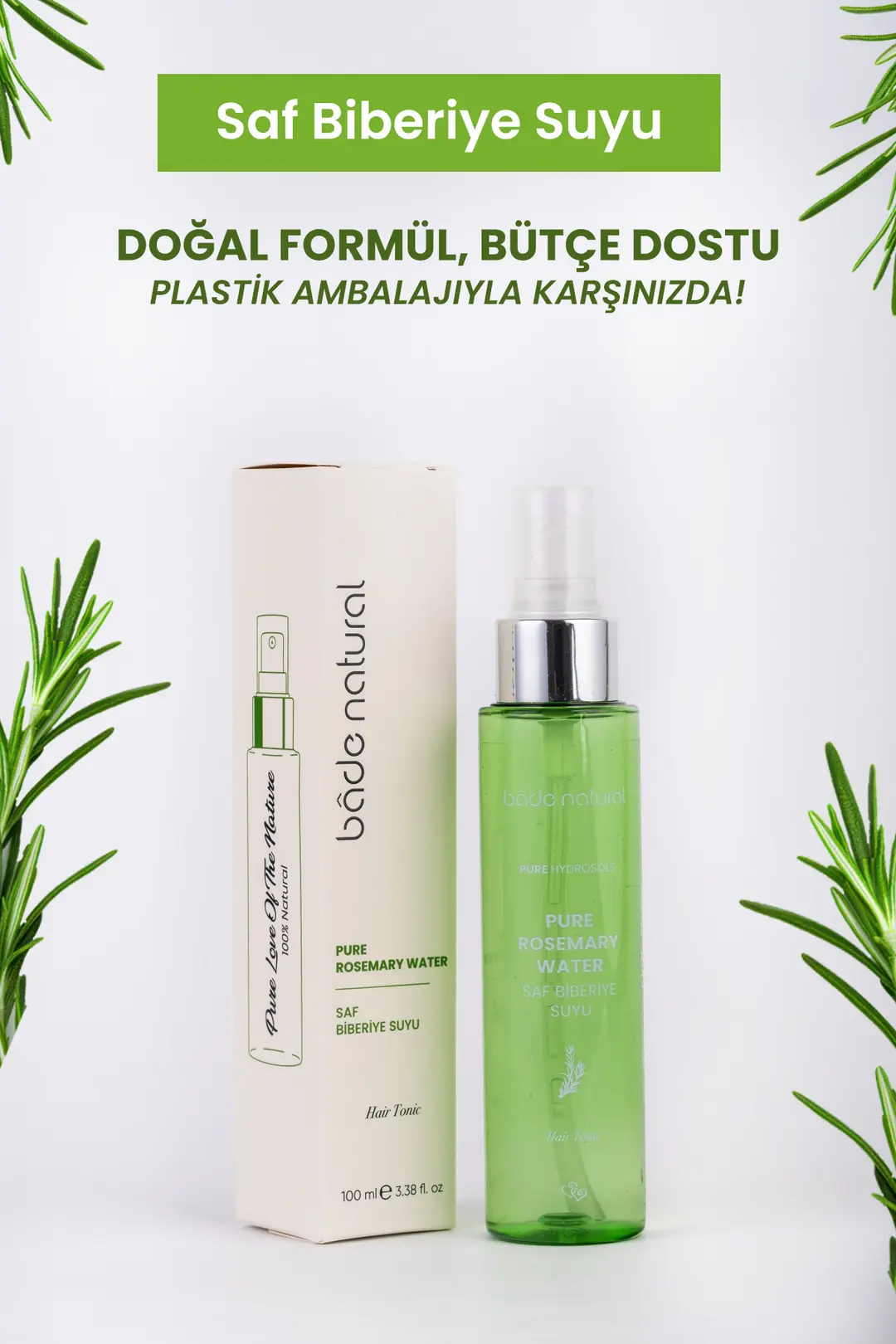 Biberiye Suyu Dökülme Karşıtı ve Saç Uzamasını Destekleyici Saç Toniği %100 Doğal 100 ml - 3