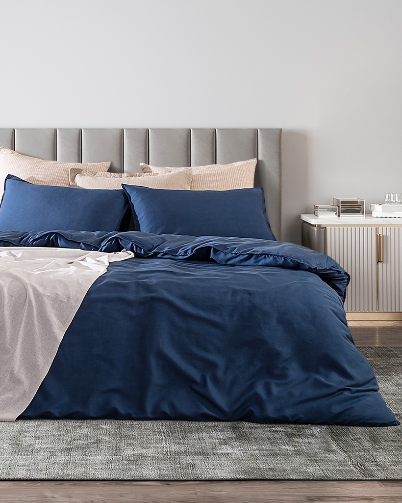 Loire Çift Kişilik Tencel Çarşaflı Nevresim Takımı ( TENCEL™ ) - Lacivert