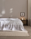 Chapeiry King Size Pamuklu Ecocell Baskılı Pike - Gri/Bej