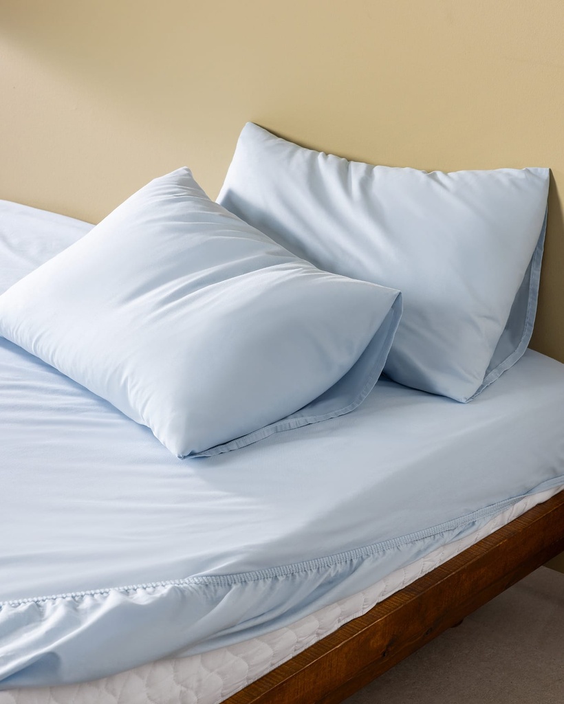 Manon King Size %100 Pamuk Ranforce Lastikli Çarşaf Takımı - Açık Mavi