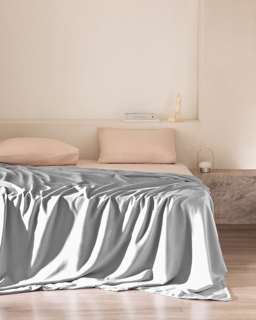 Ciel King Size %100 Pamuk Saten Nevresim - Gri