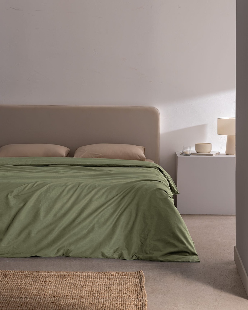 Manon King Size %100 Pamuk Ranforce Düz Nevresim - Haki