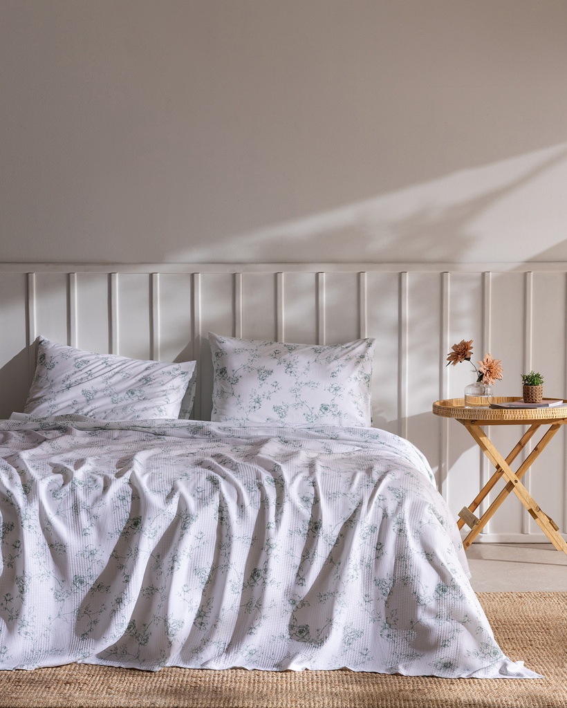 Tiny Çift Kişilik Ecocell Baskılı Pike Takımı - Haki
