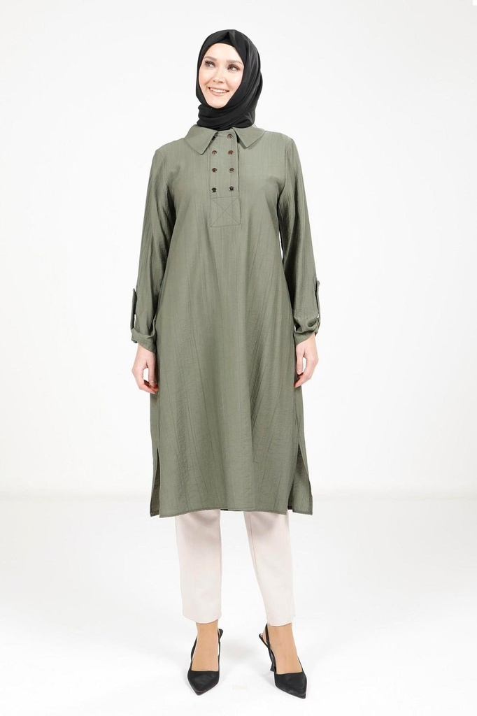 [25TNKY9340-11180] Sleeve Epaulette Modest Tunic 9340 (khaki, 38)
