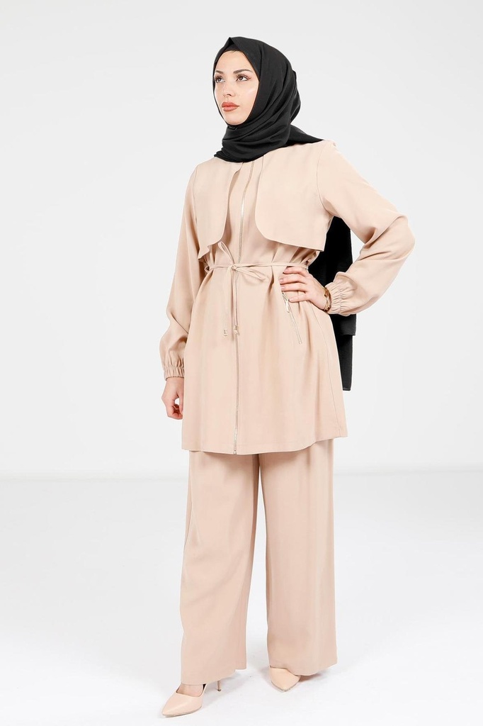 [25PNTK9183-11210] 9183 Jacket and Trousers Set (beige, 38)