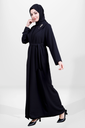 broshka detalli Şal yoqa abaya 3980