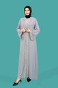Şakira Rhinestone Chiffon Hırkalı Modest Abaya 3534