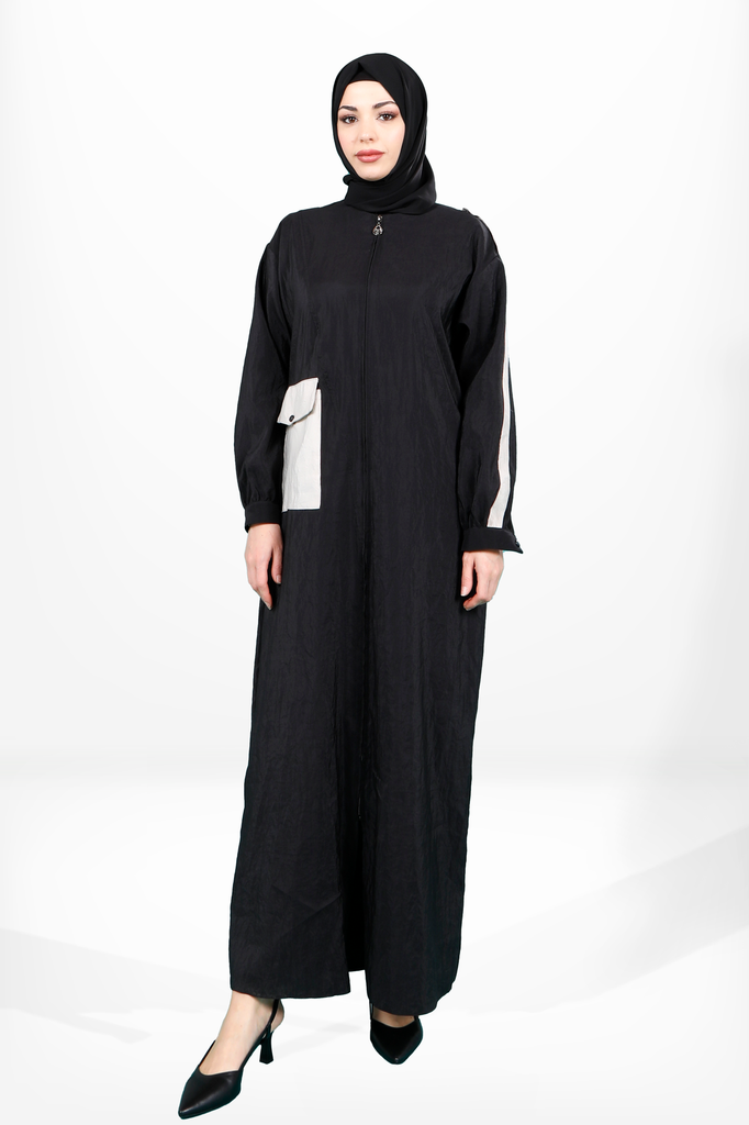 [24FRCY3948-100138] Zippered Garnili Pocket and Sleeved Sporty Farajah 3948 (black, 38)