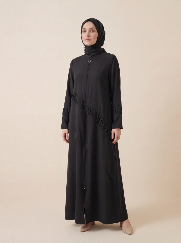 [26FRCY9536-10011] 9536 Gathered Detail Farajah (black, 40)