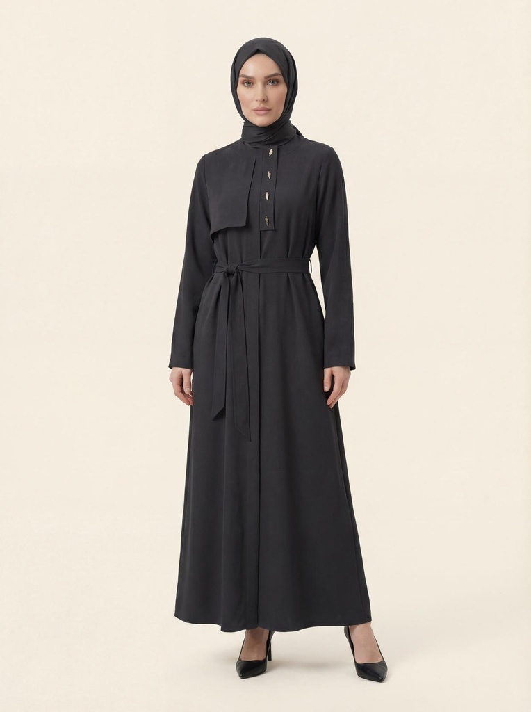 [26FRCY9551-10011] 9551 Metal Buttoned Farajah (black, 40)