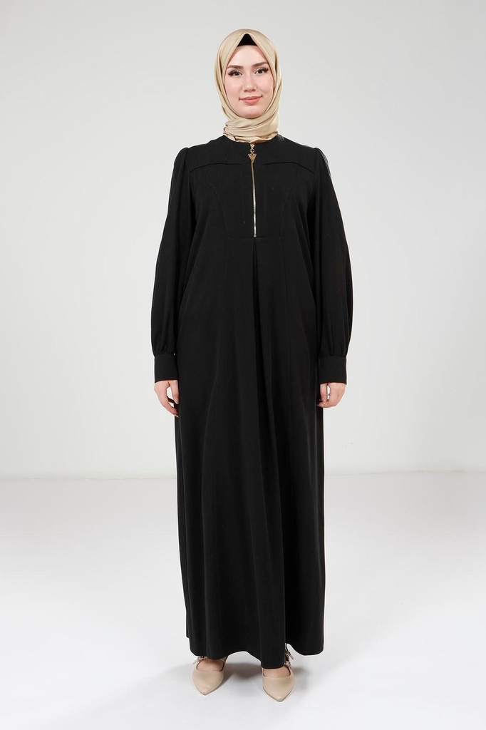 [25ELBY9401-10010] 9401 yoqasi zamokli ko'ylak (qora, 38)