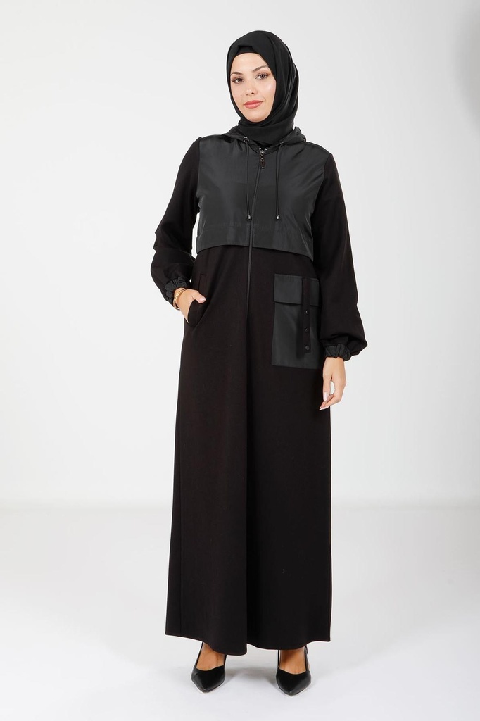 [25FRCK9143-100146] 9143 faraja kapyushonli (qora)