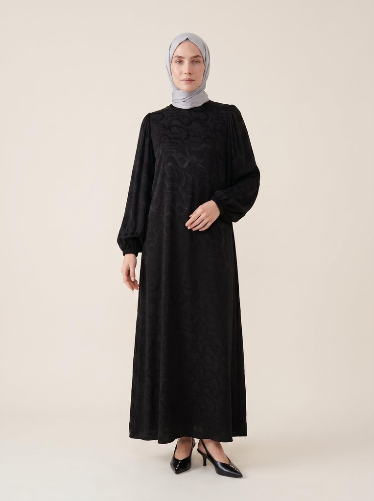 [26ELBY5220-10010] 5220 Patterned Dress (black, 38)