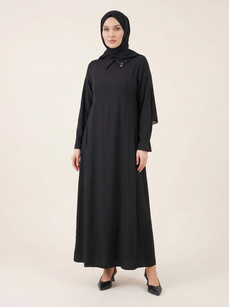 [25ELBY9342-10010] 9342 Pleated Dress (black, 38)
