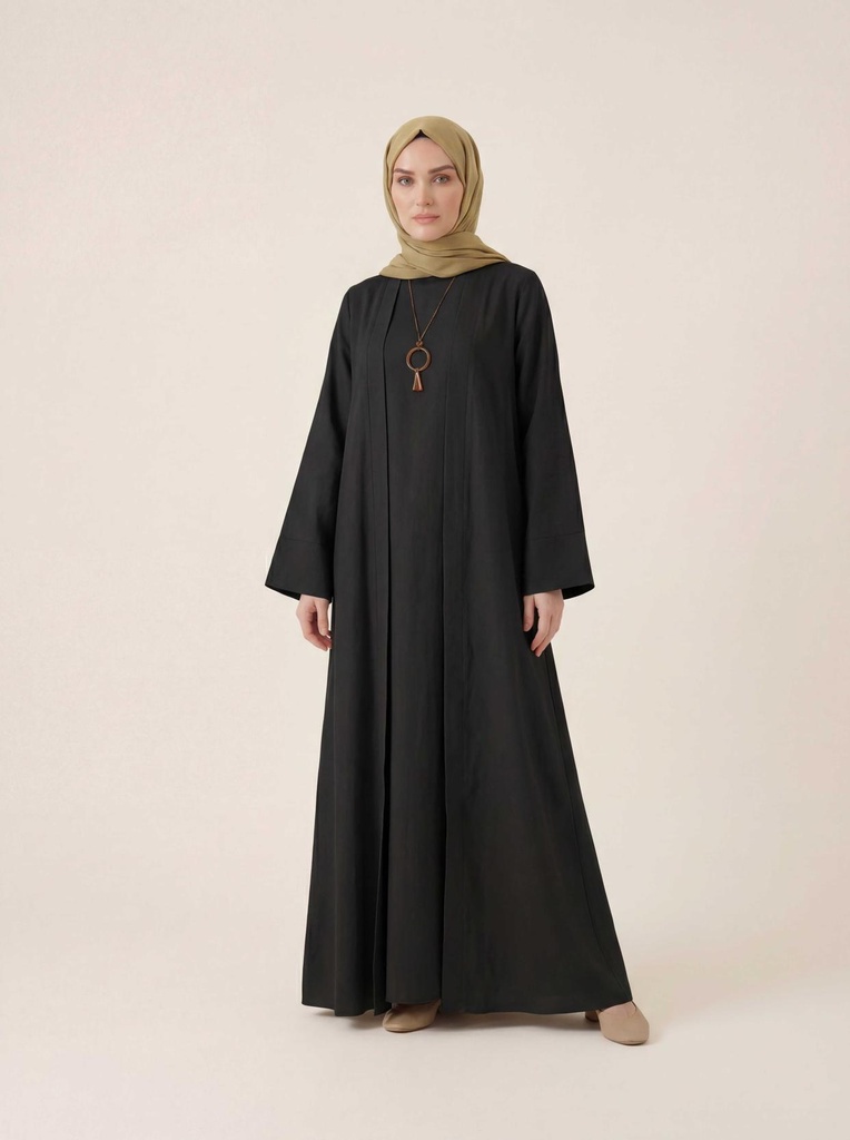 [26ABAY9710-10020] 9710 zig'ir abaya (jigarrang, 38)