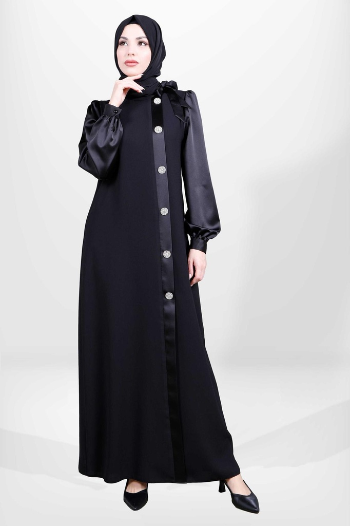 [24ELBY5576-10011] 5576 платье сатин (чёрный, 40)