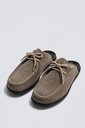 %100 Suede Laced Clog Sandals