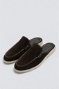 Thick Soled %100 Suede Clog Sandals