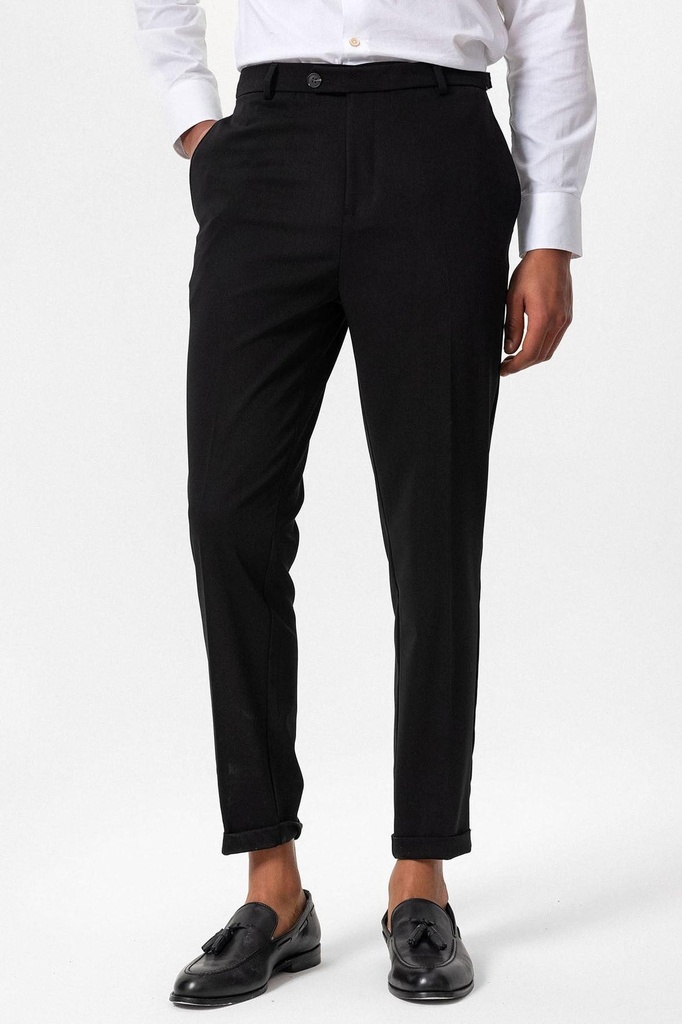 [A24Y2719-Siyah-29] Slim Fit Double Leg Men's Trousers (29, black)