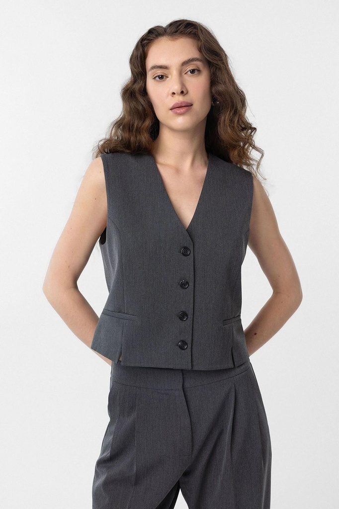 [BA25Y701-Antrasit-XS] Antioch Slit Women's Vest (XS)