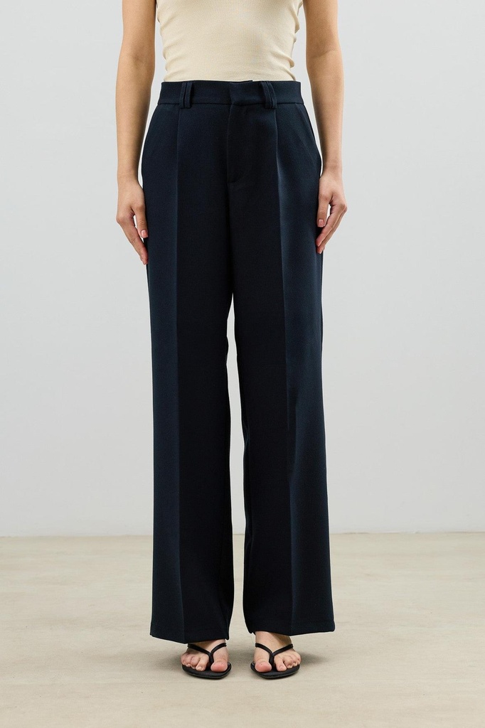 [BA26Y268-Lacivert-XS] Antioch Relaxed Fit Pleated Women's Trousers (XS)