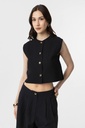 Linen-Blend Women's Vest