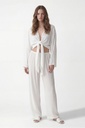 Tie-Up Blouse Trousers Women's Set