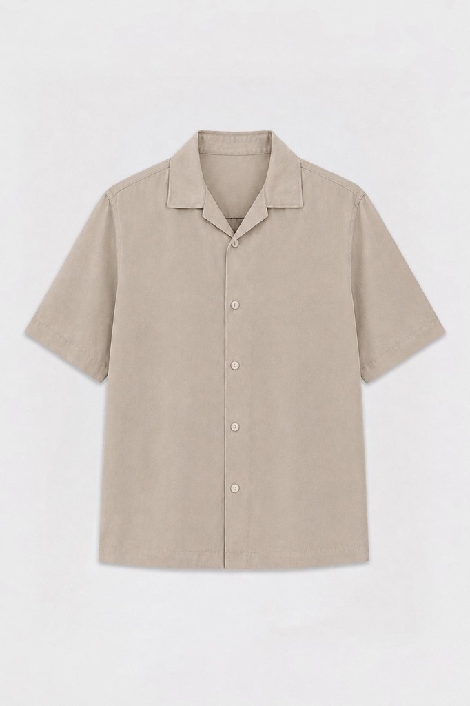 [A26Y10188-Bej-S] Lyocell Relaxed Fit Men's Shirt (beige, S)