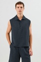 Lyocell Blend Cropped Fit Sleeveless Men's Shirt