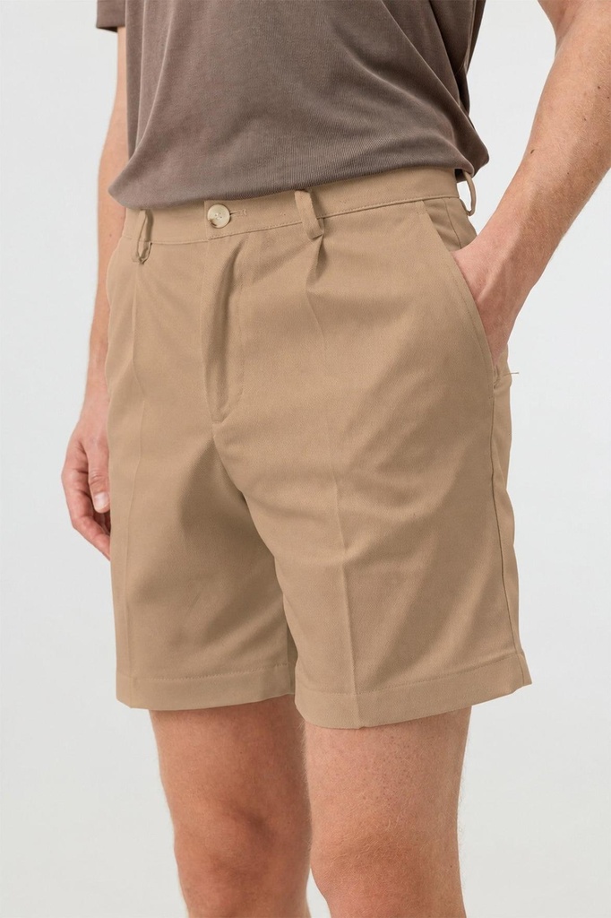 [A26Y2873-Bej-S] Pleated Men's Shorts (S)