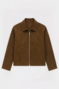 Zippered Faux Suede Men's Jacket