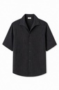 Modal-Blend Çizgi Textured Shirt