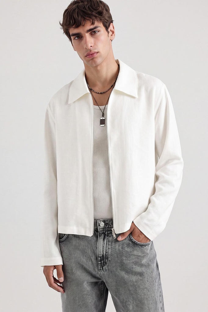 [A26Y8345-Ekru-S] Lyocell Blend Summer Jacket (ecru, S)