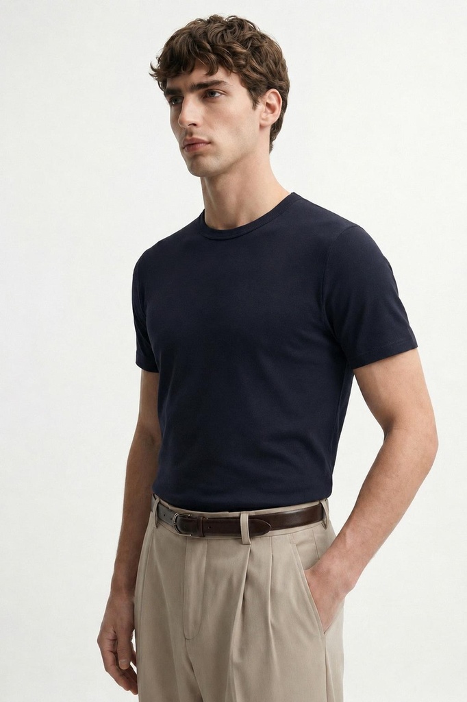 [A26Y9451-Lacivert-5] Cotton Men's T-Shirt (navy, S)