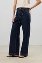 Tie-Up Wide-Leg Women's Denim Trousers