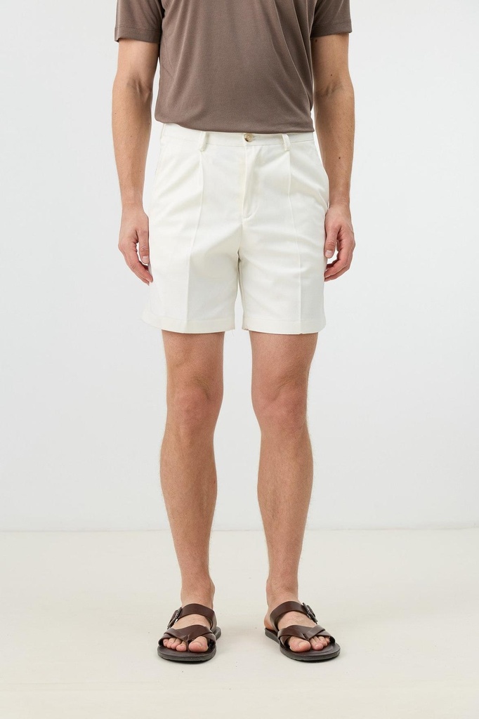 [A26Y2873-Beyaz-5] Pleated Men's Shorts (S)