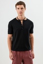 Cotton Buttoned Collar T-Shirt