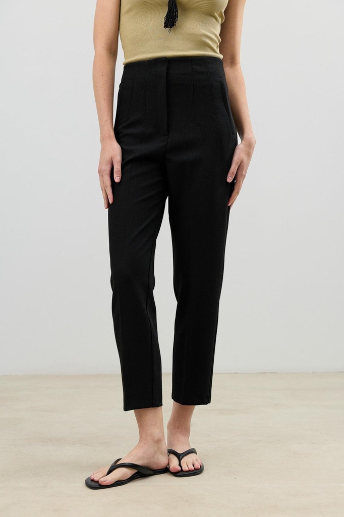 [BA26Y272-Siyah-5] High-Waisted Women's Trousers (S)