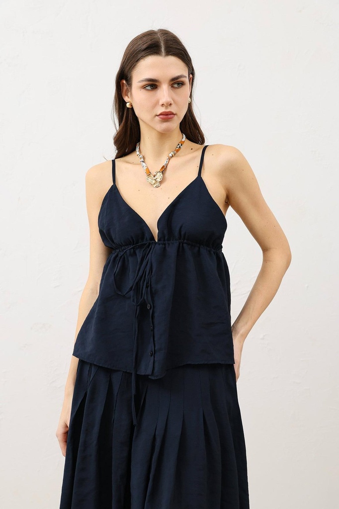 [BA26Y932-Lacivert-5] burmali ayollar top (S)