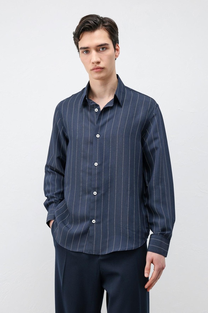 Modal-Blend Striped Men's Shirt