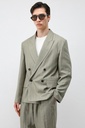 Linen-Blend Striped Men's Blazer Jacket