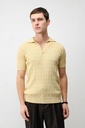 Textured Braided Men's Knitwear T-Shirt