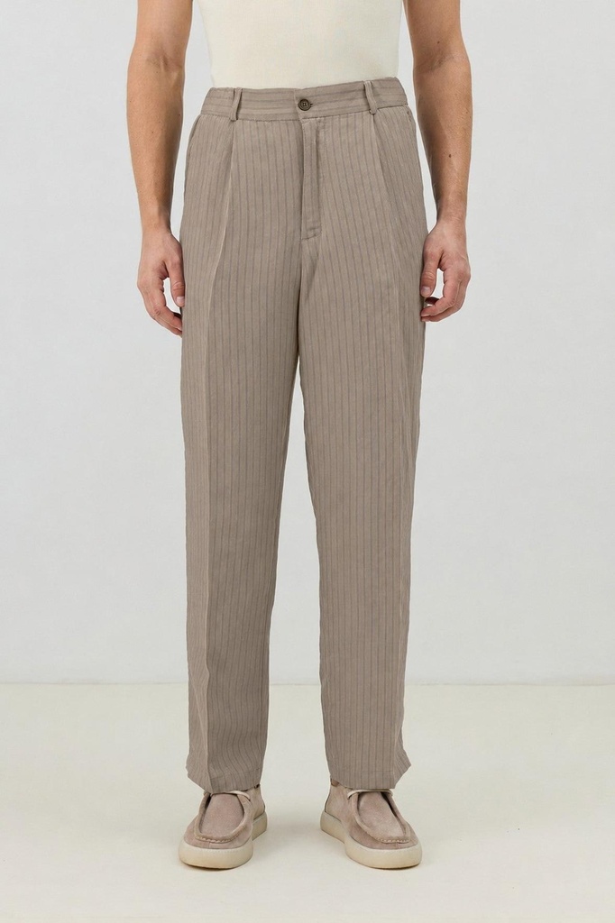 [A26Y2862-Vizon-5] Modal-Blend Striped Relaxed Men's Trousers (S)