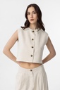 Linen-Blend Women's Vest