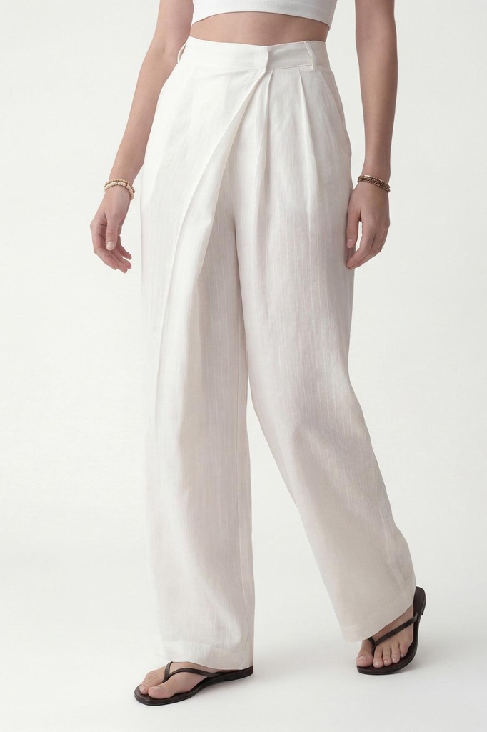[BA26Y2013-Krem-5] Lyocell Blend Pareo Trousers (S)